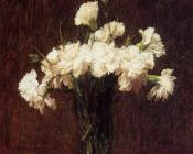 White Carnations - 亨利·方丹·拉图尔